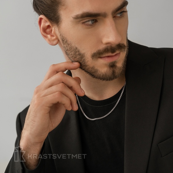 Цепь из платины, плетение «Ромб двойной»